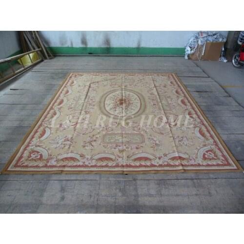 Free shipping 8'x10' Hand Woven French Aubusson Carpet, Handmade Area Wool Rug, Home Decoration