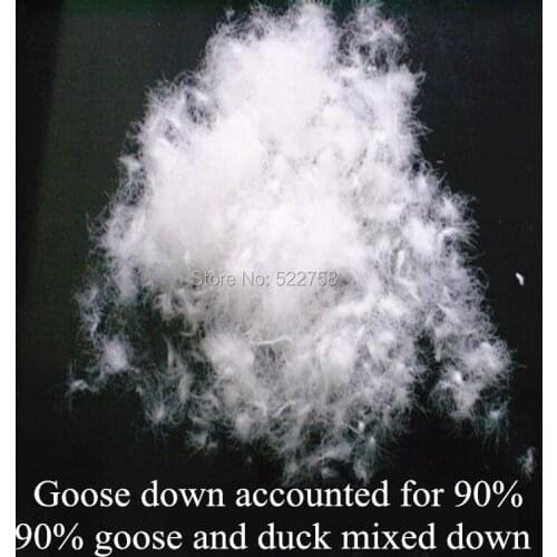 Free shipping 90% white goose & duck mixed down/ goose accounted for 90% /fill power 800/comforter and jacket filler/ 5 oz price