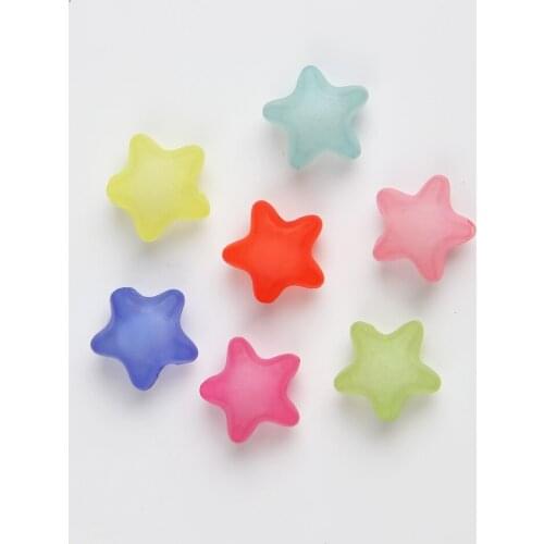 50/100PCS Stars Mixed Color Beads Acrylic Spaced Beads for Jewelry Making Bracelet DIY Handmade Findings Accessories