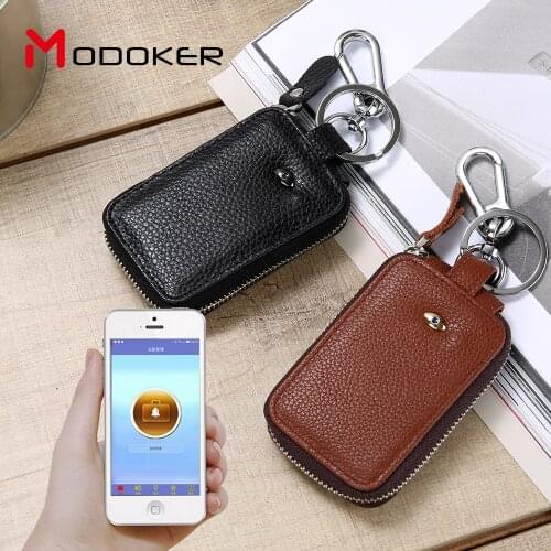 Smart Anti-Lost Car Key Wallet Genuine Leather Key Wallets Men & Women Car Key Bag Multi Function Key Case Fashion Housekeeper