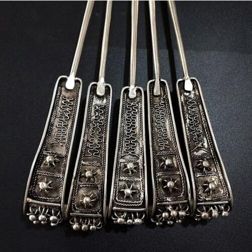 Hot sell new - free shipping Handmade Miao silver ornaments hand wire leading hairpin hairpinS