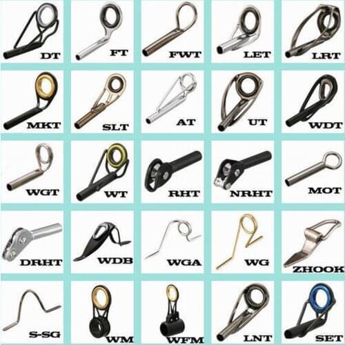 Customized 116 Pieces Fishing Rod Hardware Spare Parts Line Guides Fishing Rod Rings from the Colour Pages with Part Numbers