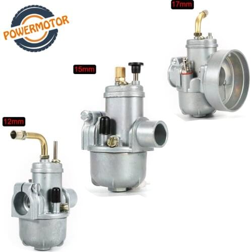 12mm 15mm 17mm Motorcycle Carburetor Puch for Moped Bing Style Carb Stock Maxi Sport Luxe Newport Cobra Carburador Engines E50