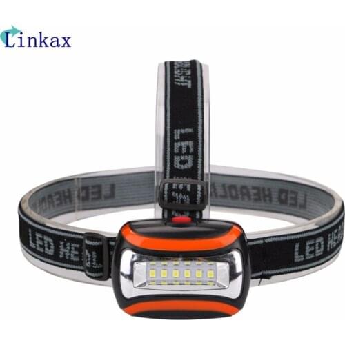 Mini Headlamp 6 SMD LED 3 Modes Flashlight Headlight Torch Head Light Lamps For Camping Hunting Fishing 3xAAA