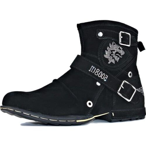 2020 spring autumn OTTO ZONE Western Boots Genuine Leather Mens Motorcycle Boots Ankle Boots Mens Casual Boots 5008-1-S-D1