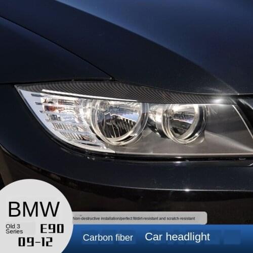 2Pcs/Set Carbon Fiber Car Headlight Eyebrows Eyelid Cover Decoration Car Stickers For BMW 3 Series E90 E91 F30 F34 2005- 2012