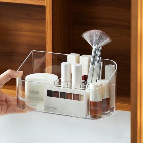 Desk Makeup Organizer For Cosmetics Removable Lipstick Storage Basket Jewelry Sundries Plastic Transparent Compartment Box