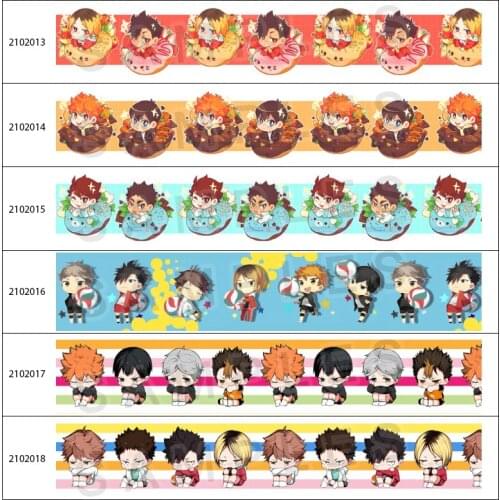 New 10yds Japan Anime Characters Cartoon Printed Grosgrain Ribbon