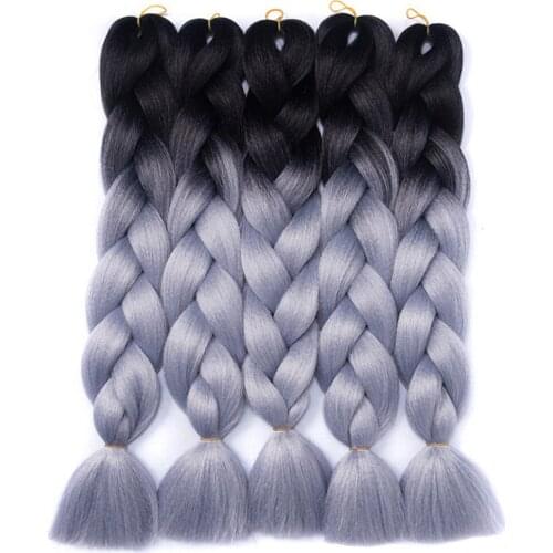 Ombre Jumbo Braiding Hair Extensions Synthetic Heat Resistant Hair Crochet Braiding Hair Bundles Blonde Purple Red Blue 5pcs/lot