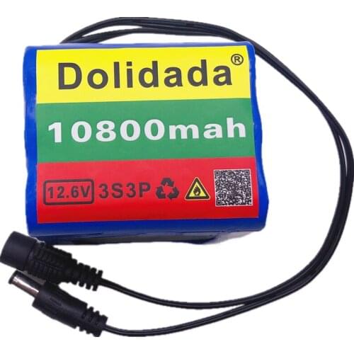 12V Battery Original 12V10.8Ah 10800mAh 18650 Rechargeable Batteries 12V With BMS Lithium Battery Protection Plate