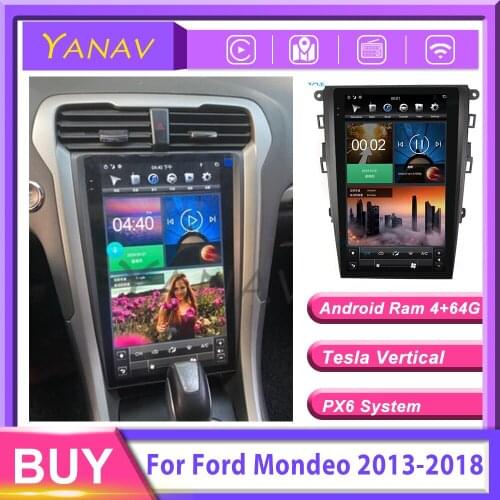 2 Din Android Receiver Auto Car Radio Stereo For Ford Mondeo 2013-2018 Audio Video Multimedia Player GPS Navigation Head Unit