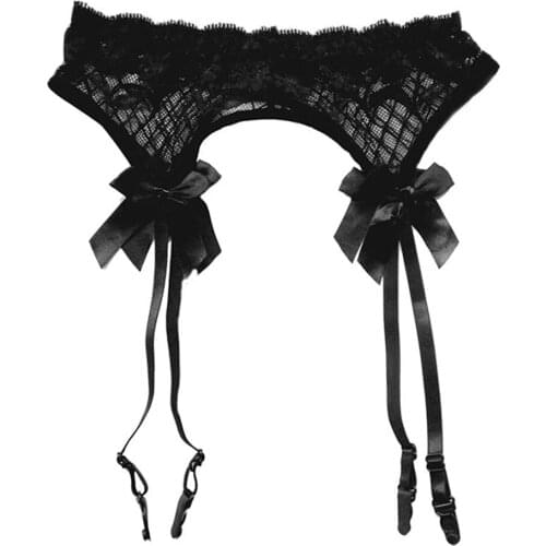 Sheer Lace Ligas Sexy Top Garter Belt Thigh High Stockings Bondage Lingerie Weddig Garter Suspender Belt