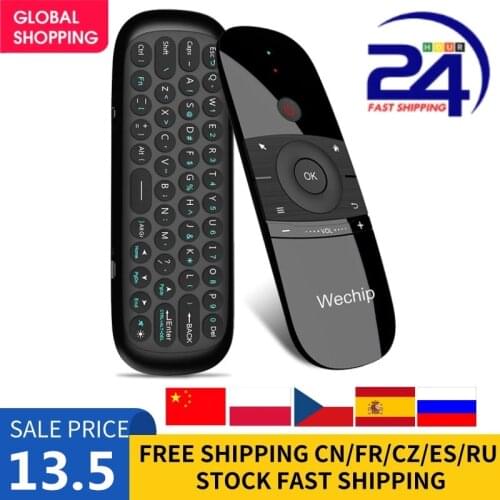 W1 2.4G Air Mouse Wireless Keyboard 6-Axis Motion Sense IR Learning Remote Control w/ USB Receiver for Smart TV Android TV BOX