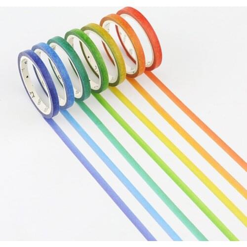 Rainbow Collection Watercolor Decorative Washi Tape 5mm*7m DIY Scrapbooking Masking Tape School Office Supply