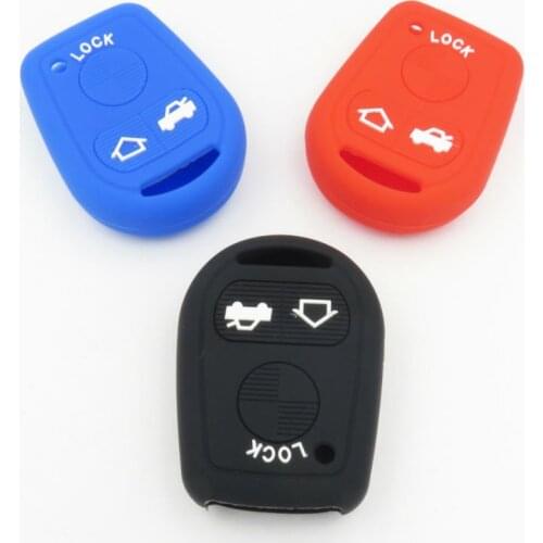 Silicone Key Cover Case For BMW E31 E32 E34 E36 E38 E39 E46 Z3 3Button Straight Remote Car Key Wallet For Old BMW Cocolockey