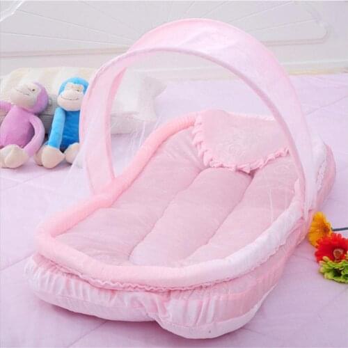 Folding Baby Bedding Crib Netting Portable Baby MosquitoNets Bed Mattress Pillow Suit For Children Summer Protect Tent Bedding