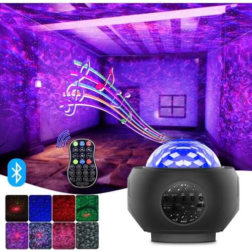 Starry Sky Night Light Bluetooth Projector Light Sky Twilight Star Ocean Wave Projection Christmas Decoration Gift Ambient Light
