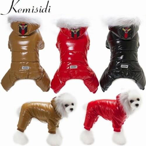 KEMISIDI Waterproof Dog Clothes Warm Hooded Thicked Cotton Pet Clothing Four Feet Warm Soft Dogs Coat Jackets For Bulldog Teddy