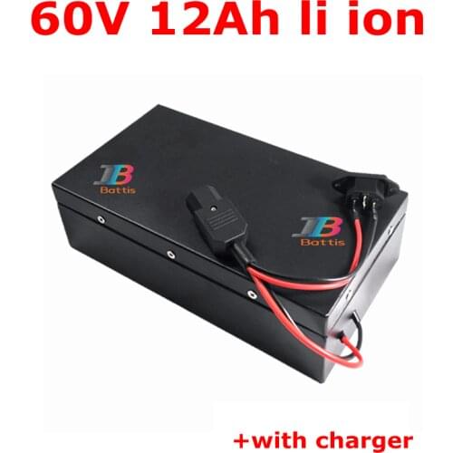 Waterproof 60V 12Ah Lithium-ion Battery pack 18650 BMS for 1000W two Wheel Foldable citycoco scooter X10 x7 X8 + 2A charger