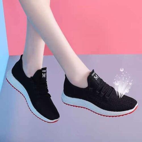 2021Spring New Fashion Sneakers ladies Breathable All-Match Black Mesh Comfortable Casual lightSoft Bottom Fitness Running Shoes