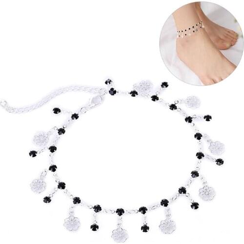 Women Anklet Summer Fashion Hollow-out Plum Blossom Charm Anklets Foot Chain Beach Leg Handmade Anklet Color Jewelry
