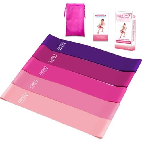 1pc/5pcs Yoga Resistance Bands Natural Latex Elastic Belt Pilates Sports Fitness Exercise Workout Equipment