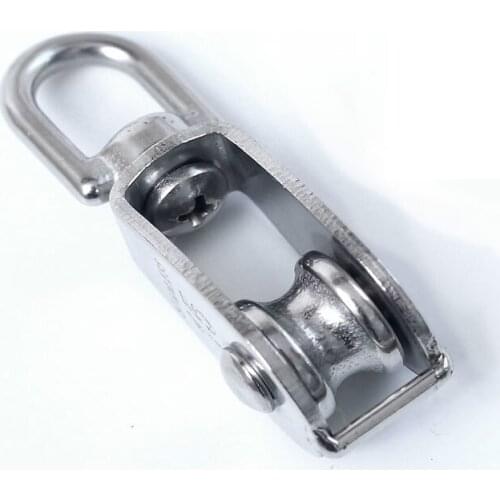 1pcs M25 High Quality Stainless Steel Heavy Duty Steel Single Wheel Swivel Lifting Rope Pulley Block