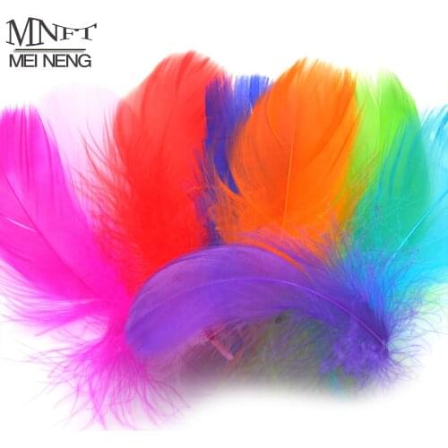 100Pcs Assorted MALLARD FLANK FEATHERS Fly Tying Material Duck Wing Feather Random Mixed Color For Nymphs Wet Dry Flies Making