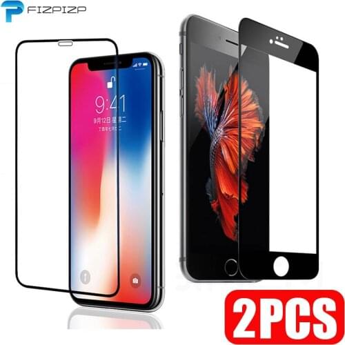 2PCS Pack Full Glue Tempered Glass For iPhone 11 Pro Max X Xs Max XR 7 8 Plus 6 6S SE 2020 New Body Screen Protector Glass Film