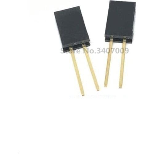 20PCS 2PIN Single Row Straight FEMALE PIN HEADER 2.54MM PITCH pin long 11MM Strip Connector Socket 1X2 2PIN FOR arduino PCB