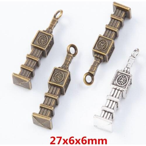 35 pieces of retro metal zinc alloy Clock pendant for DIY handmade jewelry necklace making 7683