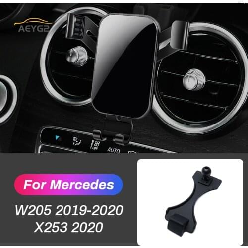 Car Mobile Phone Holder For Mercedes Benz C Class W205 X253 2019 2020 GLC 2020 C180 C260 Air Vent GPS Stand Navigation Bracket