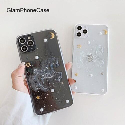 GlamPhoneCase Epoxy Unicorn Phone Case For iPhoneSE 2 11Pro/Max X XS Max XR Soft Silicone Cover For iPhone11 7 8Plus Case