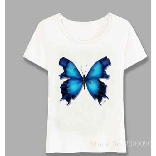Butterflies Collection Lover Print T-Shirt Women T-Shirt Girl Tops Fashion Girl Tees Cute Insect Design Short Sleeve Harajuku