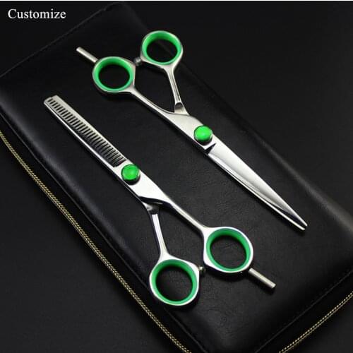 Customize logo japan steel 5 5.5 6 7 inch hair salon scissors hair cutting barber makas Thinning shears hairdressing scissors
