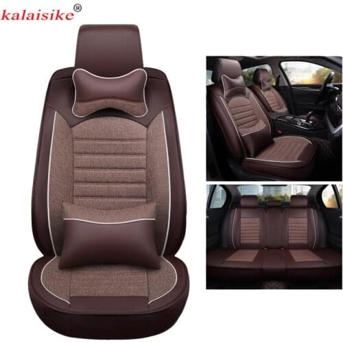 Kalaisike leather plus Flax universal car seat cover for MG all model MG7 MG6 GS ZS MG3 MG5 Automobiles styling auto accessories