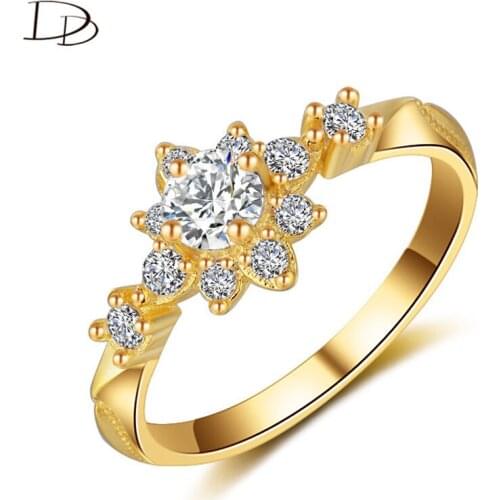 DODO Chic Sun Flowers Ring silver color Wedding Daily Wear Jewelry Rings For Women AAA Cubic Zircon Inlay Anel Gift Jz058