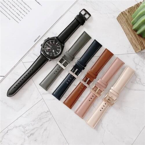 20mm 22mm Leather strap For Samsung Galaxy Watch 3 45mm 41mm smartwatch band for Samsung Galaxy Watch Active2 Watchband Bracelet