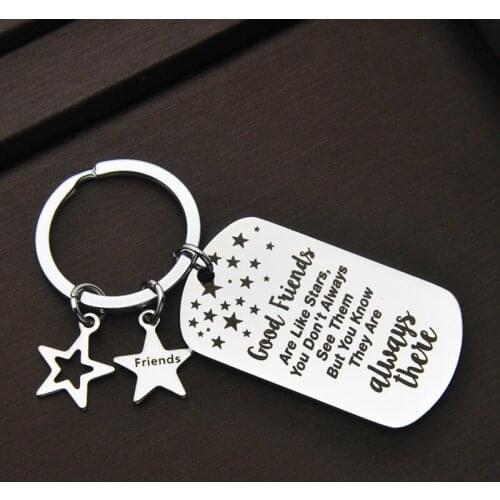 Creative Friendship Gift Good Friends Are Like Stars Army Keychain