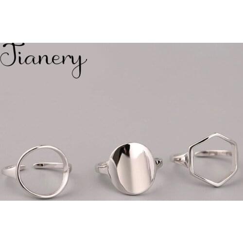 Personality Bohemian Vintage Circle Hexagon Rings For Women Men Vintage Rings Gothic Jewelry Valentines Gifts 2021