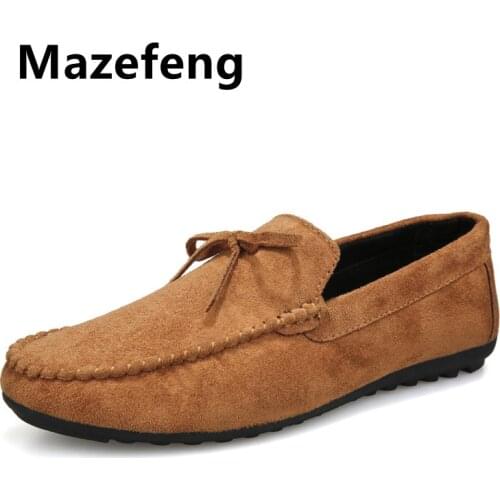 Mazefeng 2021 Men Casual Shoes Fashion Men Shoes Artificial Leather Men Loafers Moccasins Slip on Mens Flats Male Driving Shoes