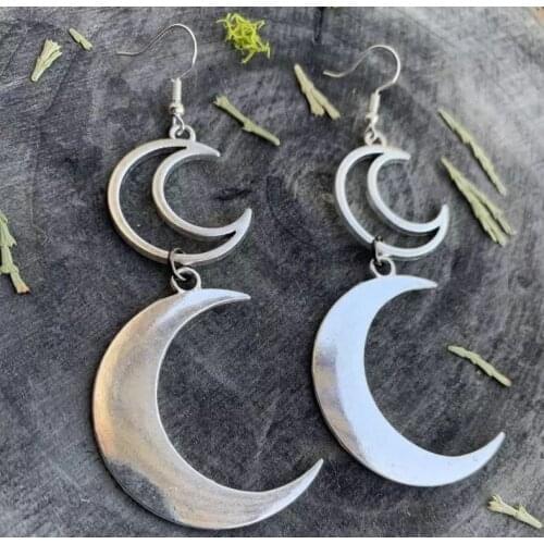 Fashion Crescent Bondage Earrings, Double Crescent Crescent Earrings, Celestial Jewelry, Personalizeds Earrings