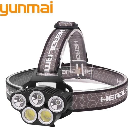 Powerful 5pcs LED headlight micro USB rechargeable built-in battery head flashlight light fishing adventure flashlight light
