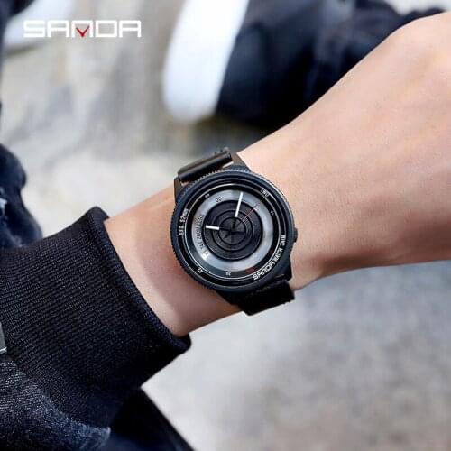 BASID Top Brand Luxury Modern Mens Watches Creative Dial Wristwatch Waterproof Sport Watch Gentleman For Gifts Stylish Casual