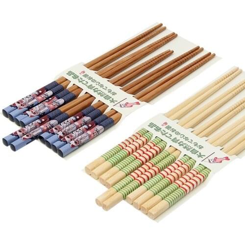 5 Pairs Set Wooden Chopsticks Handmade Japanese Natural Wood Chopsticks Set Sushi Chinese Food Tools Gift children chopsticks