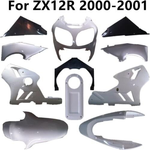 Motorcycle Unpainted Fairing Components for ZX12R 12R 2000-2001 00-01 Bodywork Cowling ABS Plastic Parts Pack Left and Right