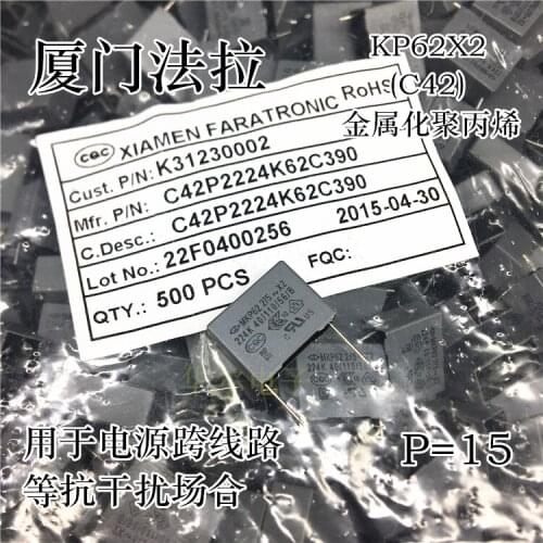 New and original 19500PCS MKP62X2 0.22uf 275V 220nf 224 305V The quality of amperometric capacitance is very good