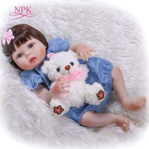 NPK 23'' Princess Girl Doll Handmade Full body Silicone bebe doll Reborn Baby Dolls Kids Bathe Play House Toy Doll for Girls