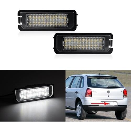 Fits For VW GOL 2004-2010 Fox EU 2005-2012 Saveiro 2005-2013 Error Free White SMD White Rear Led License Plate Lights Lamps
