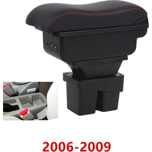 For Honda City armrest box PU Leather central Store content box cup holder interior car-styling products accessories 06-09